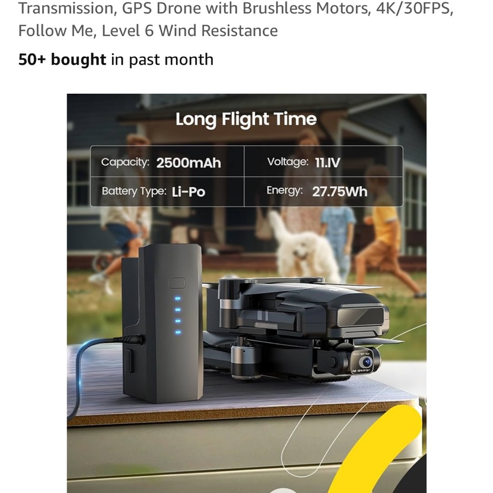 Holy Stone HS600 2 Axis Gimbal Drone with Camera for Adults 4K EIS, Integrated.